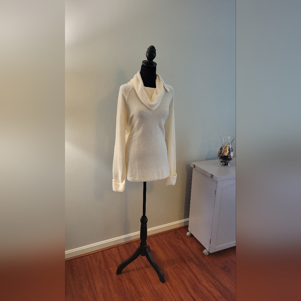 NWT White Cowl Neck Sweater XXL